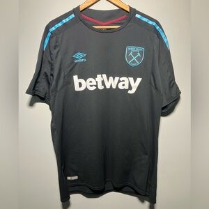 Umbro Westham United london 2017–2018 kit Black and Blue Men's soccer Jersey XL